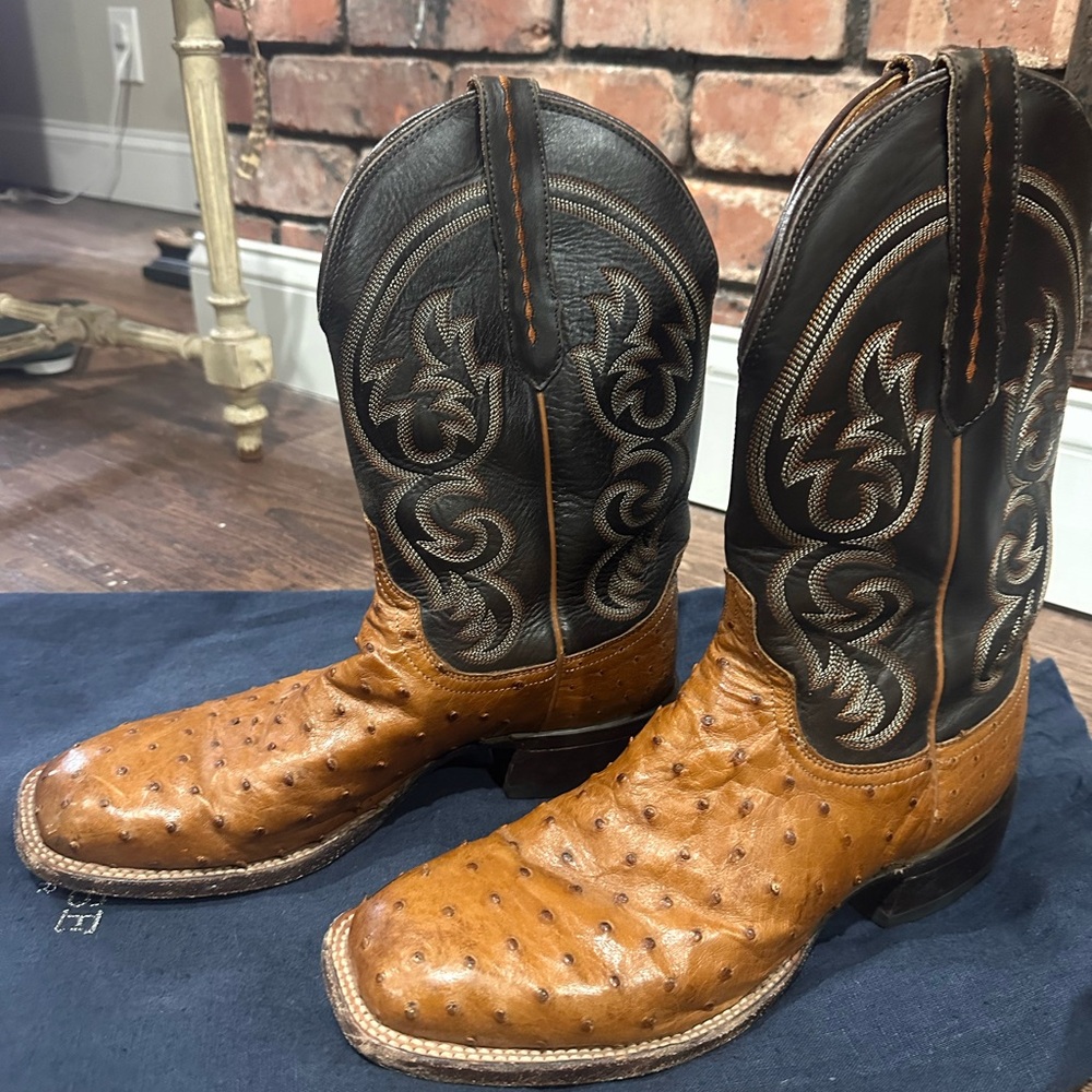 Lucchese Full Quill Ostrich  Western Boots